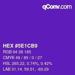 Color code: HEX #5E1CB9 | qconv.com