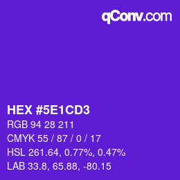Color code: HEX #5E1CD3 | qconv.com