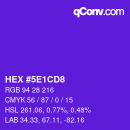 Color code: HEX #5E1CD8 | qconv.com