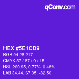 Color code: HEX #5E1CD9 | qconv.com