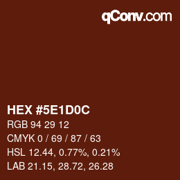 Color code: HEX #5E1D0C | qconv.com