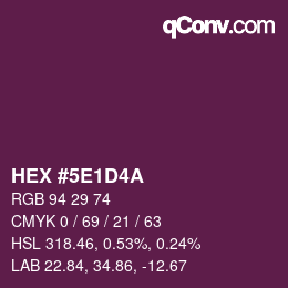 Color code: HEX #5E1D4A | qconv.com