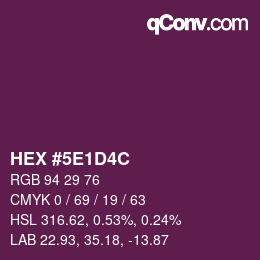 Color code: HEX #5E1D4C | qconv.com