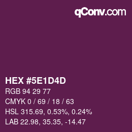 Color code: HEX #5E1D4D | qconv.com