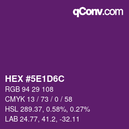 Color code: HEX #5E1D6C | qconv.com