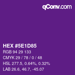 Color code: HEX #5E1D85 | qconv.com
