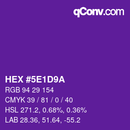 Color code: HEX #5E1D9A | qconv.com