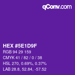 Color code: HEX #5E1D9F | qconv.com