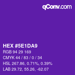 Color code: HEX #5E1DA9 | qconv.com