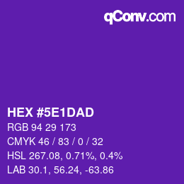Color code: HEX #5E1DAD | qconv.com