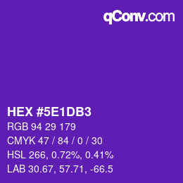 Color code: HEX #5E1DB3 | qconv.com