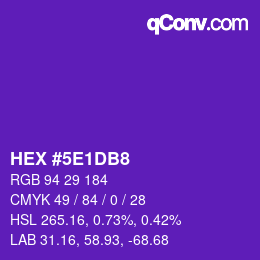 Color code: HEX #5E1DB8 | qconv.com