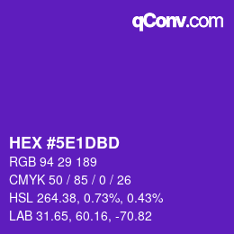 Color code: HEX #5E1DBD | qconv.com