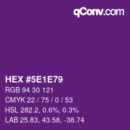 Color code: HEX #5E1E79 | qconv.com