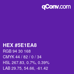 Color code: HEX #5E1EA8 | qconv.com