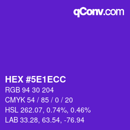 Color code: HEX #5E1ECC | qconv.com