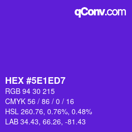 Color code: HEX #5E1ED7 | qconv.com