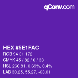 Color code: HEX #5E1FAC | qconv.com