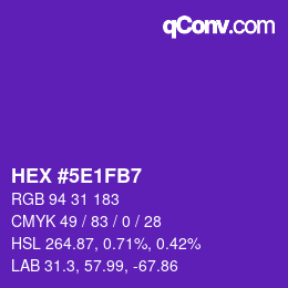 Color code: HEX #5E1FB7 | qconv.com