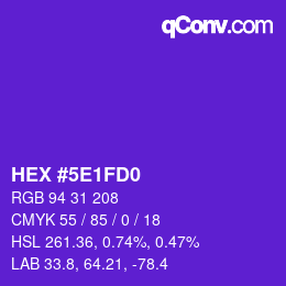 Color code: HEX #5E1FD0 | qconv.com