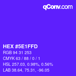 Color code: HEX #5E1FFD | qconv.com