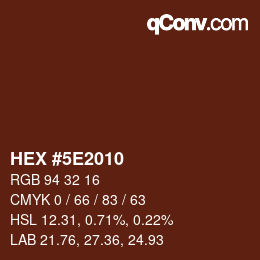 Color code: HEX #5E2010 | qconv.com