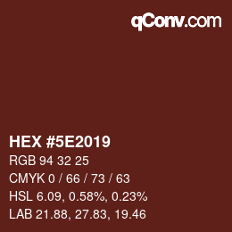 Color code: HEX #5E2019 | qconv.com