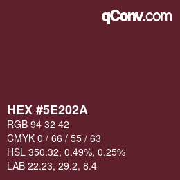 Color code: HEX #5E202A | qconv.com