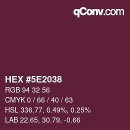 Color code: HEX #5E2038 | qconv.com