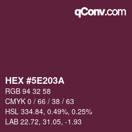 Color code: HEX #5E203A | qconv.com