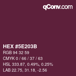 Color code: HEX #5E203B | qconv.com