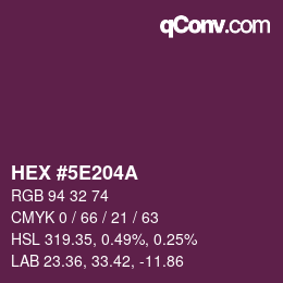 Color code: HEX #5E204A | qconv.com