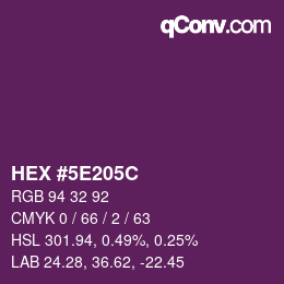 Color code: HEX #5E205C | qconv.com