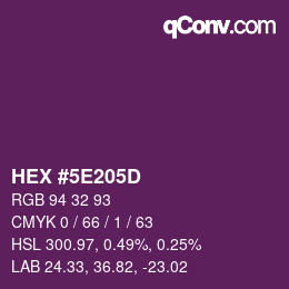 Código de color: HEX #5E205D | qconv.com