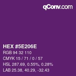 Color code: HEX #5E206E | qconv.com