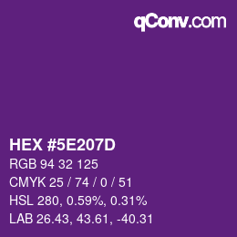 Color code: HEX #5E207D | qconv.com
