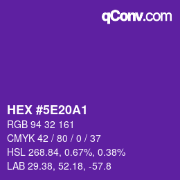 Color code: HEX #5E20A1 | qconv.com