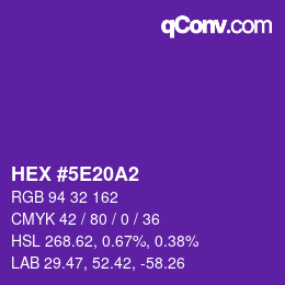 Color code: HEX #5E20A2 | qconv.com