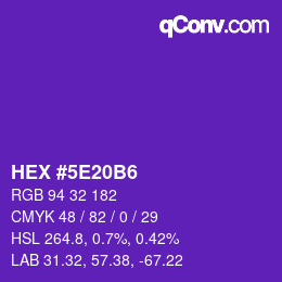 Color code: HEX #5E20B6 | qconv.com