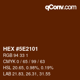 Color code: HEX #5E2101 | qconv.com