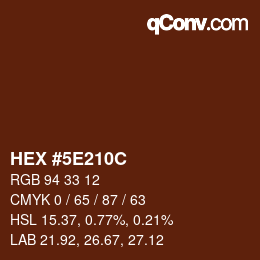 Color code: HEX #5E210C | qconv.com