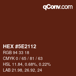 Color code: HEX #5E2112 | qconv.com