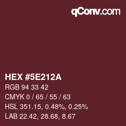 Color code: HEX #5E212A | qconv.com