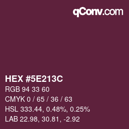 Color code: HEX #5E213C | qconv.com