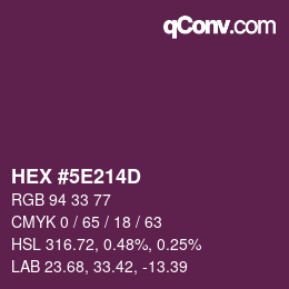Color code: HEX #5E214D | qconv.com