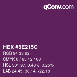 Código de color: HEX #5E215C | qconv.com