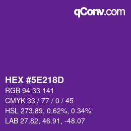 Color code: HEX #5E218D | qconv.com