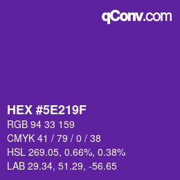 Color code: HEX #5E219F | qconv.com