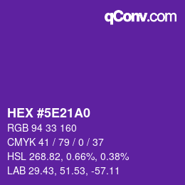 Color code: HEX #5E21A0 | qconv.com
