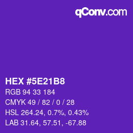 Color code: HEX #5E21B8 | qconv.com